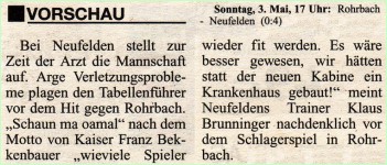 Rundschau, Mai 1998