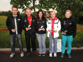 Rohrbacher Trophäensammler (v.l.n.r.: Christian Sonnleitner, Fritz Indra, Sabine Manzenreiter, Andrea Springer, Iris Indra)